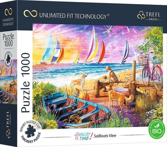 Trefl Puzzle 1000 Widok na żaglówki Unlimited Fit Technology