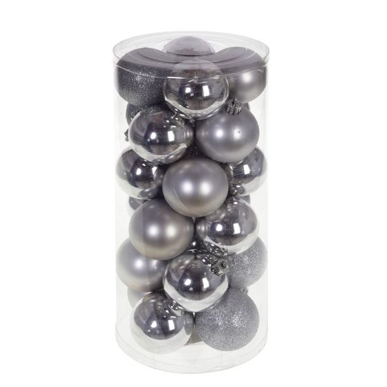 Набор из 24шт Украшение новогоднее Шар "Снежок серебряный", D6 см, L14 W14 H31 см