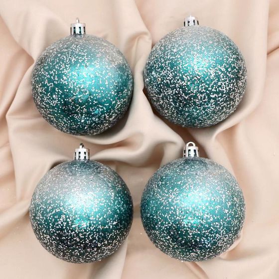 !09 Набор шаров 4 штуки пластик d-8 см. &quot;Джейн космос&quot; цвет изумруд