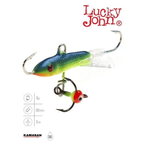 Балансир Lucky John CLASSIC 3 + тройник, 3 см, цвет 29 блистер