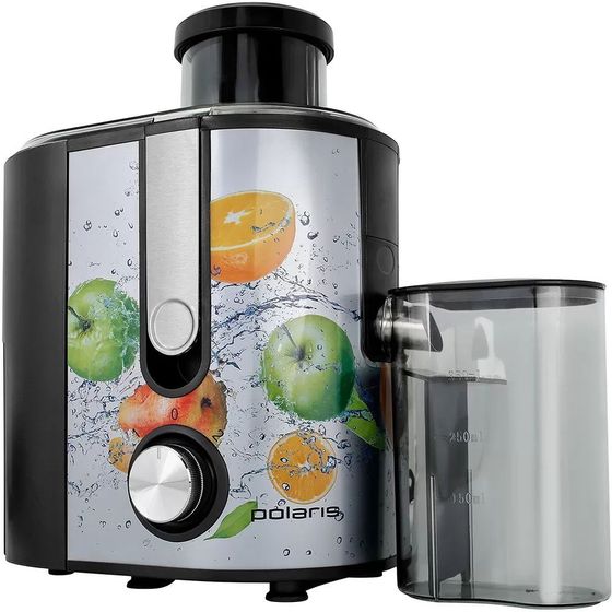 Соковыжималка центробежная Polaris PEA 0829 Frut Fusion 800Вт серебристый и рисунок