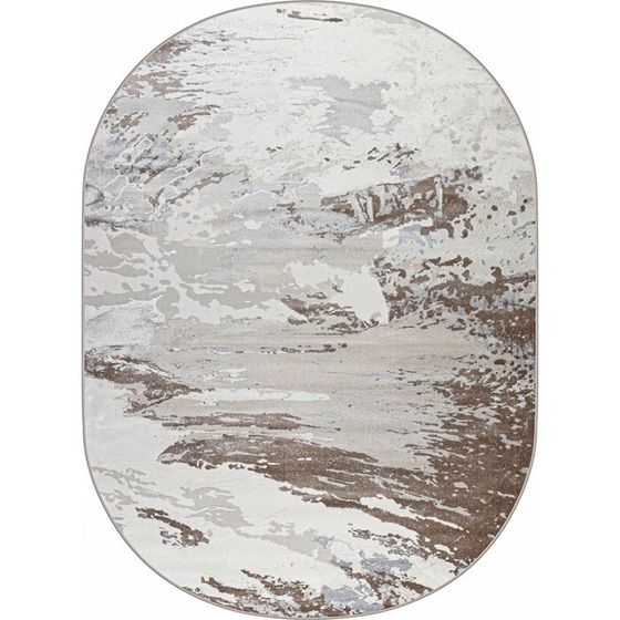 Ковёр овальный RIMMA LUX, размер 160x400 см, дизайн beige/d.beige