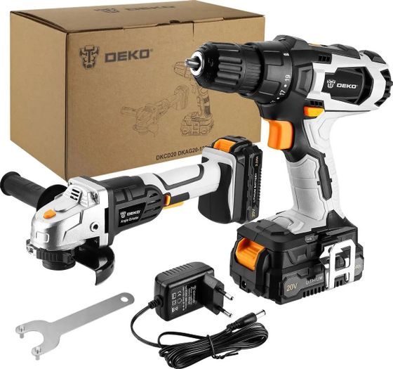 Набор электроинструмента Deko DKCD20/DKAG20-125 (063-4204) в компл.:2инструм. (063-4204)