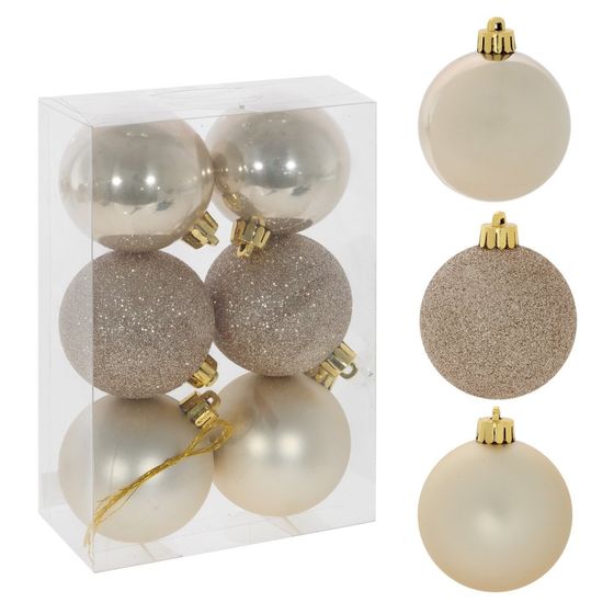 Набор из 6шт Украшение новогоднее "Шар", D 6 см, L6 W6 H7 см
