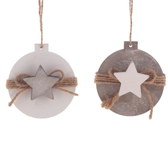 Украшение новогоднее &quot;Шар со звездой&quot;, L8 W2 H8,5 см, 2в.