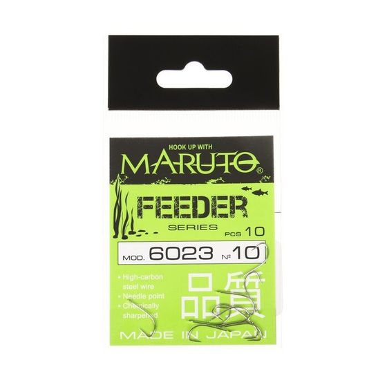 Крючки фидерные Maruto Feeder 6023, цвет Ni, № 10, 10 шт.