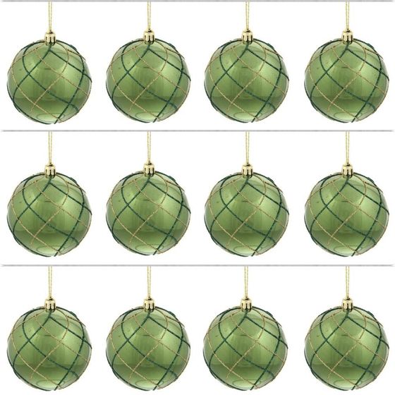 Набор из 12шт Украшение новогоднее Шар &quot;Алмазная сетка&quot;, D 8 см, L35 W27 H8,5 см