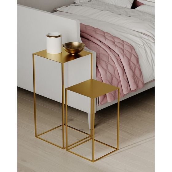 Набор столиков кофейных Mayen Gold, 640×340×740 мм, цвет золотистый