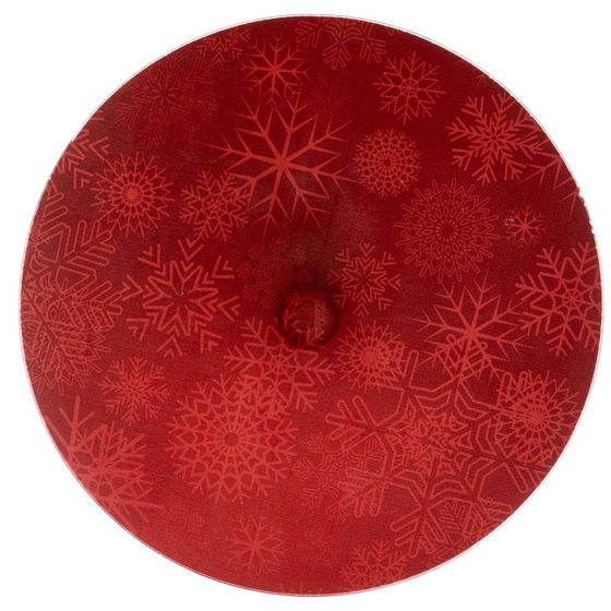 !09 БЛЮДО 25СМ НА НОЖКЕ "НОВОГОДНИЙ КАЛЕЙДОСКОП"