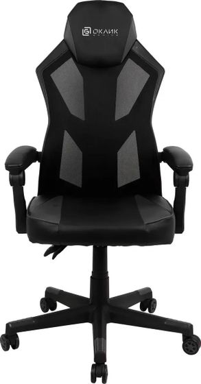 Кресло игровое Oklick -121G черный сиденье черный искусст.кожа/сетка с подголов. крестов. пластик черный