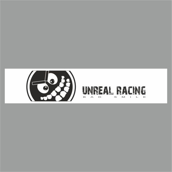 Полоса на лобовое стекло &quot;Unreal Racing&quot;, белая, 1600 х 170 мм