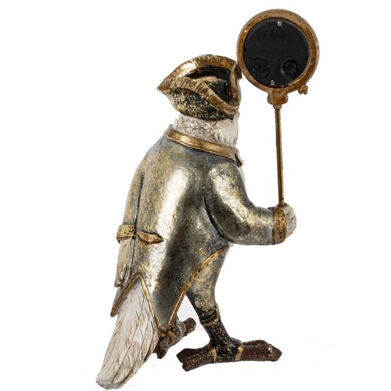 Фигурка декоративная с часами &quot;Попугай&quot; (LR44х1 н/п), L12 W14 H22,5 см