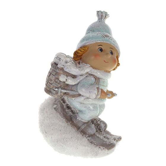 Фигурка декоративная &quot;Ребёнок на лыжах&quot;, L8 W6 H14 см, 2в.
