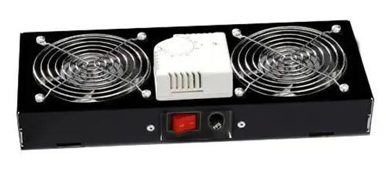 Модуль вентиляторный Lande (LN-FAN-THM-2FWM-BL) 2 вент. с термостатом черный (упак.:1шт)