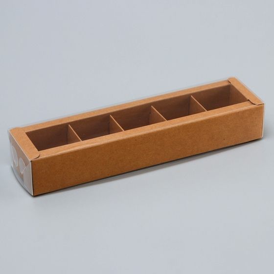 Коробка для 5 конфет, 22×5.5×3.5 см. Кондитерская упаковка