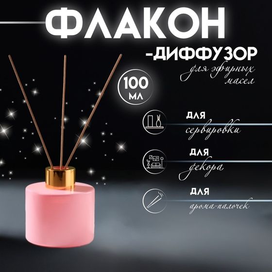Диффузор для эфирных масел с крышкой &quot;Розовый зефир&quot; глянец 100 мл 7х7х7,5 см
