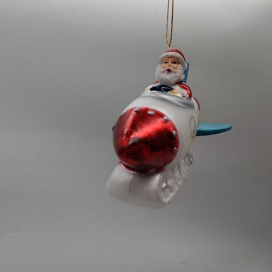 Украшение новогоднее "Дед Мороз на ракете", L11,5 W8 H8 см