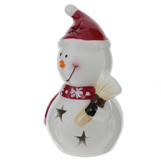Фигурка декоративная &quot;Снеговик&quot; с подсветкой (LR44x2), L8 W7 H13,5 см