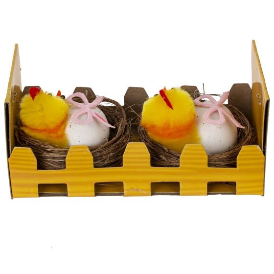 Набор из 2-х изделий декоративных "Гнездо пасхальное" (5,5*4), L11 W6 H6 см