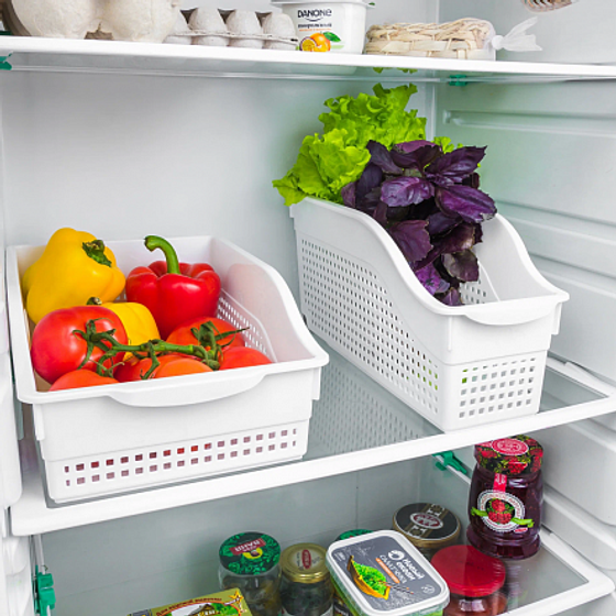 Контейнер Лофт белый 305х210х125мм на колесах широкий