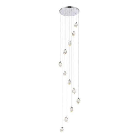 Светильник подвесной St Luce. SL6114.103.12. Cascato. 12х3 Вт, LED, 3000K, 3960 Lm, 62х62х100 см, цвет хром