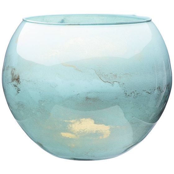 ВАЗА SFERA &quot;GOLDEN MARBLE BLUE&quot; ДИАМЕТР 20СМ