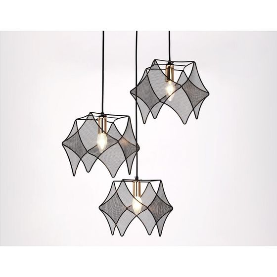 Светильник подвесной в стиле лофт Ambrella light, Traditional, TR8427, 3хE14, цвет чёрный, золото