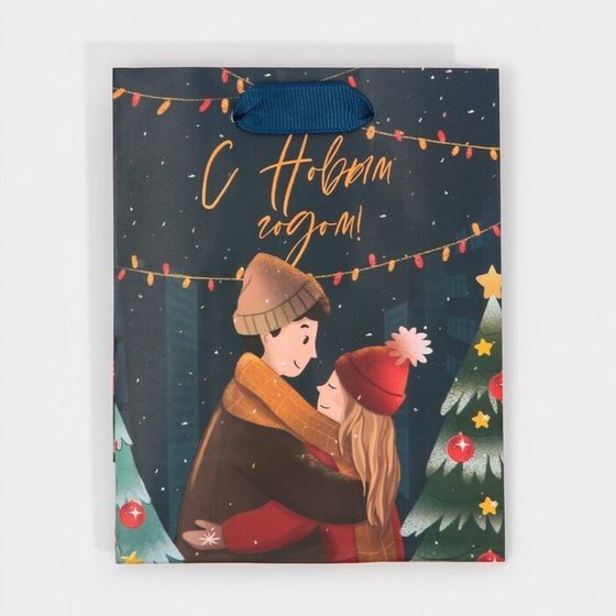 !Пакет ламинированный 3 штуки вертикальный «Поцелуй зимы» 12 × 15 × 5,5 см