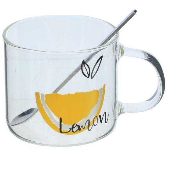 Кружка с ложкой на деревянной подставке, 300 мл, L12 W9,5 H8,5 см, 3в.