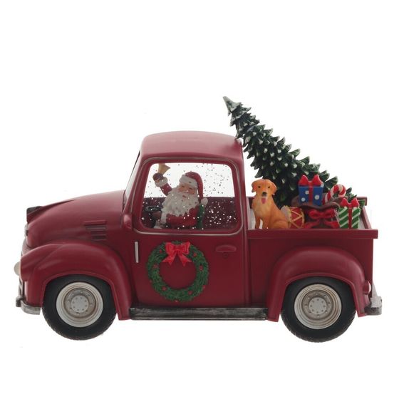 Изделие декоративное &quot;Дед Мороз на машине&quot; (подсветка, вьюга, AAх3 н/п) L28 W12 H18 см