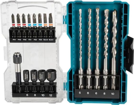 Набор бит и сверл Makita E-07026 по бетону/кирпичу 18пр. для шуруповертов/дрелей