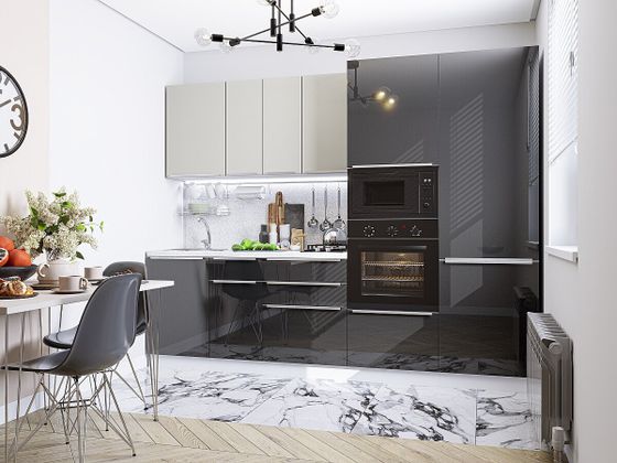 Кухонный гарнитур Фьюжн-07 Silky Light Grey/Anthracite