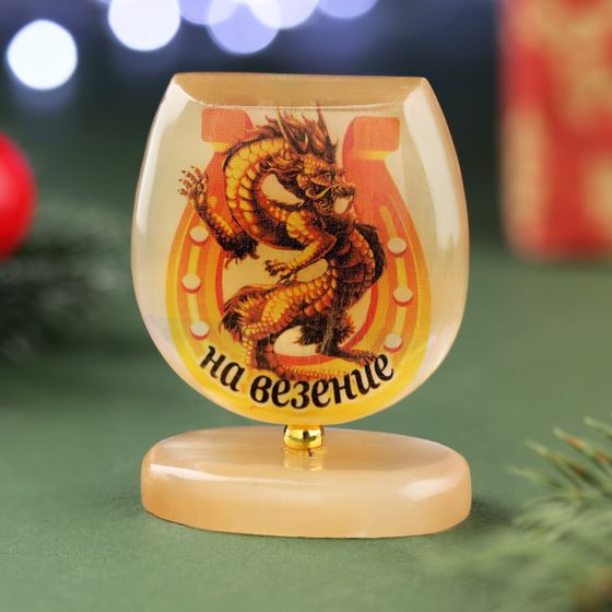 !09 Сувенир &quot;На везение&quot;, на подставке, селенит