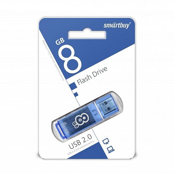 Флеш диск 8Gb Smartbuy Glossy SB8GBGS-B USB2.0 синий