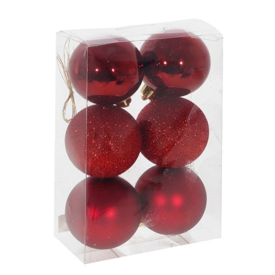Набор из 6шт Украшение новогоднее &quot;Шар&quot;, D 6 см, L17,5 W6 H11,5 см