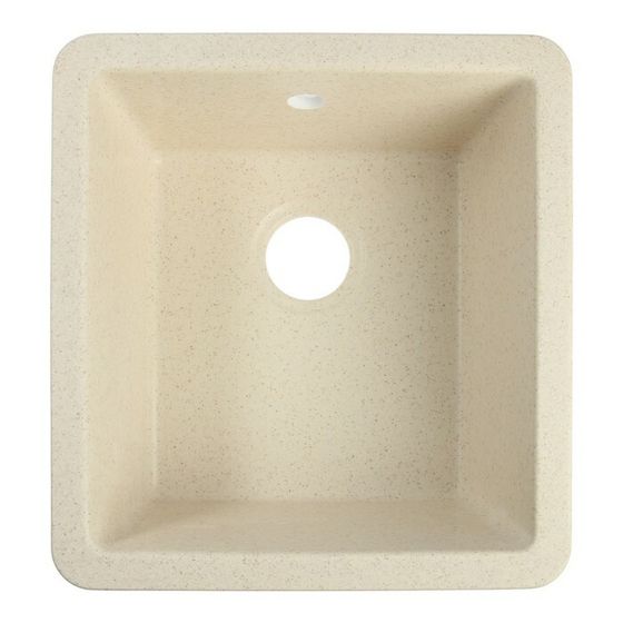 Мойка для кухни из камня ZEIN 27/Q2, 463 х 433 мм, прямоугольная, перелив, цвет бежевый