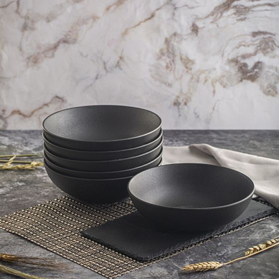 Тарелка суповая ROCK BLACK 20см