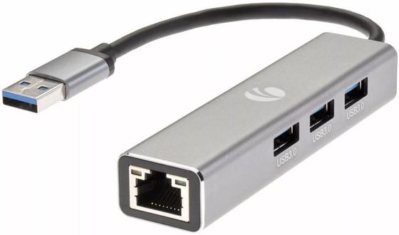Разветвитель USB 3.0 Vcom DH312A 3порт. серый