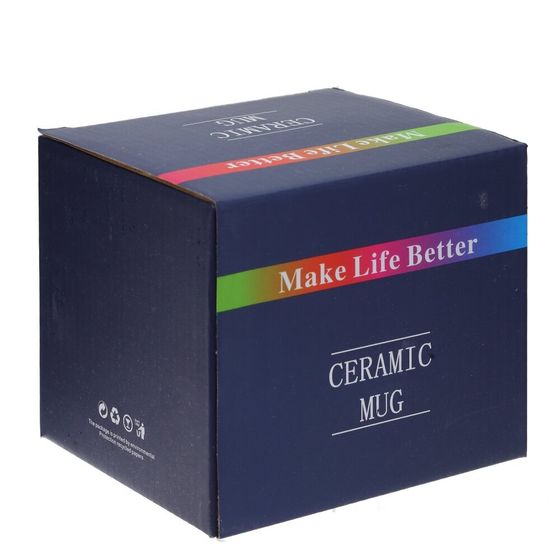 Кружка с крышкой и трубочкой, 400 мл, L13 W9,5 H12 см,дизайн микс