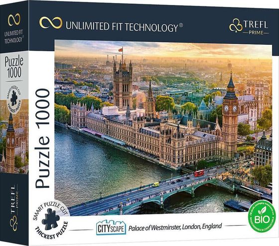 Trefl Puzzle 1000 Pałac Westminsterski, Londyn, Anglia Unlimited Fit Technology