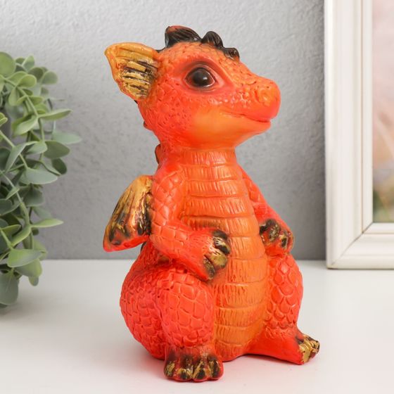 !09 Копилка "Дракончик" 18х10х10 см, цвет оранжевый