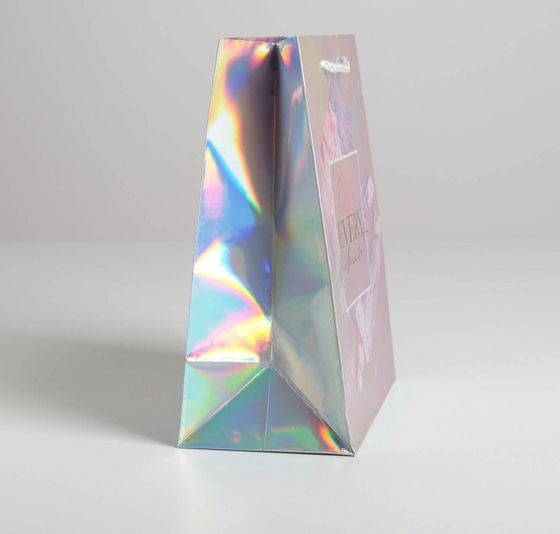!09 Пакет (набор 4 штуки) голография«Enjoy every moment», 18 × 23 × 10 см