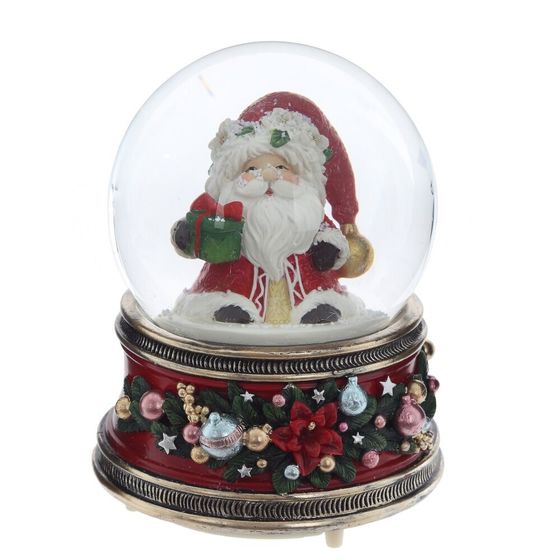 Фигурка декоративная "Дед Мороз" в стекл шаре (муз,движ, АААх3,н/п), D 10 см, L10,5 W10,5 H14 см