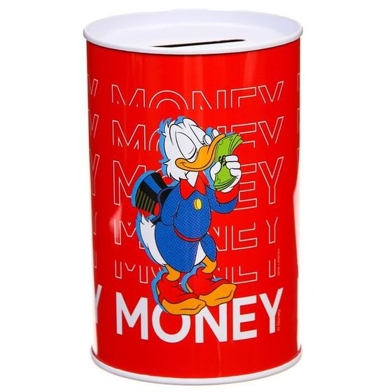 Копилка металлическая, 6,5 см х 6,5 см х 12 см &quot;MONEY&quot;, Disney