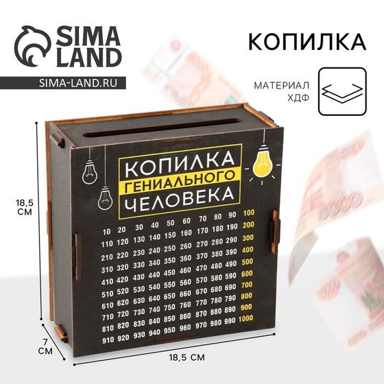Копилка «Копилка гениального человека», 19×18×8 см