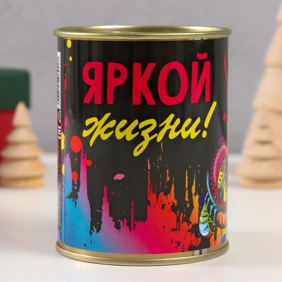 Носки в банке  &quot;Яркой жизни&quot; (внутри носки женские, белые)