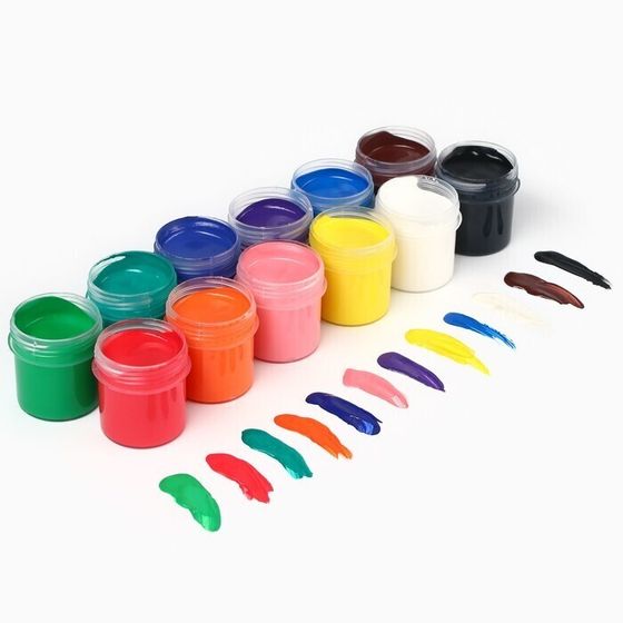 !09 Набор для творчества - 2 предмета -Гуашь 12 цветов по 10 мл «Единорог», Минни Маус + Мелки цветные Calligrata, в наборе 9 штук, квадратные