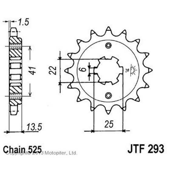 Звезда ведущая JT sprockets JTF293-15, цепь 525, 15 зубьев