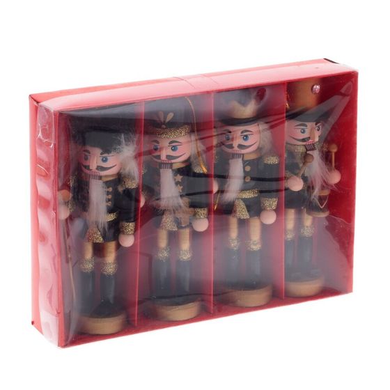 Набор из 4шт Украшение новогоднее &quot;Щелкунчик&quot;, L19 W4 H13,5 см