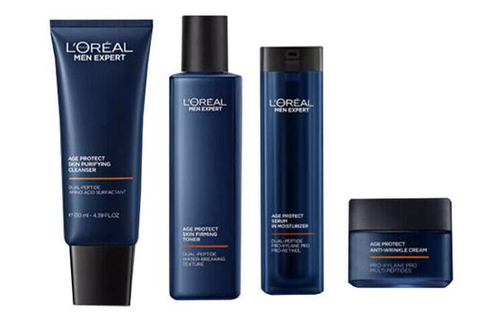 L&#39;OREAL PARIS MEN EXPERT Wrinkle-Reducing Quadruple Therapy Skincare Sets Hydrating Cleansing Four-Piece Set